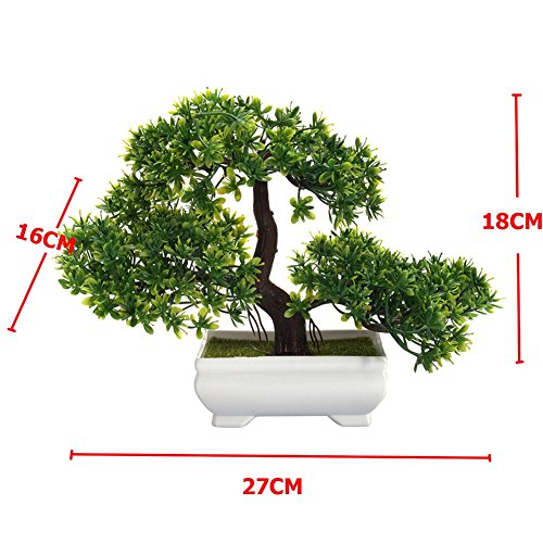 Cibeat Mini Creative Bonsai Tree Artificial Plant Decoration Not Faded No Watering Potted for Office Home - Thumbnail 2