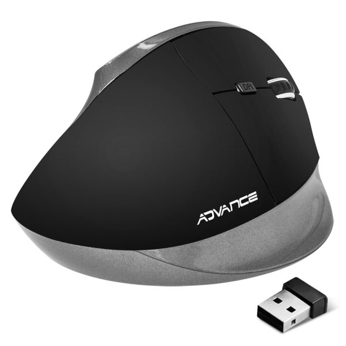 ADVANCE - VERTICAL + WIRELESS Mouse - Vertical - USB - 2400 DPI - 6 Buttons and One Scroll Wheel