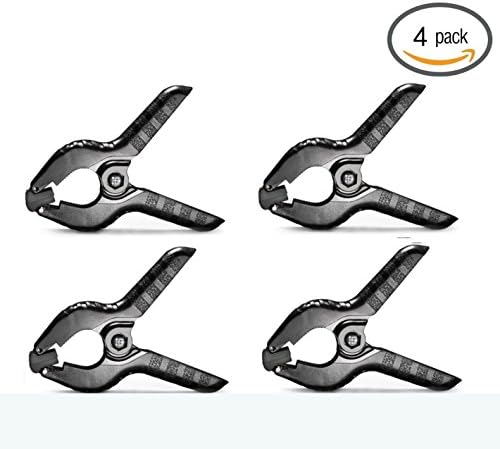 Femonden 4-Pack Set Black Muslin Background Spring Clamps 4.5 Inch for Photo Studio Backdrops