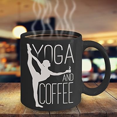 YOGA FUEL MUG ~ Funny yoga related coffee mugs - lovers hot gift ideas / inspired fun teacher - instructors birthday gifts for her/him/men/women/mom/Dad/Wife/Husband White C handled 11 Oz