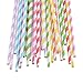 Yacolife 200-Pack Biodegradable Paper Straws - 8 Different Colors Rainbow Stripe Paper Drinking Straws for Smoothies, Shakes, Party Supplies,Decorations,Weddings and Birthdays