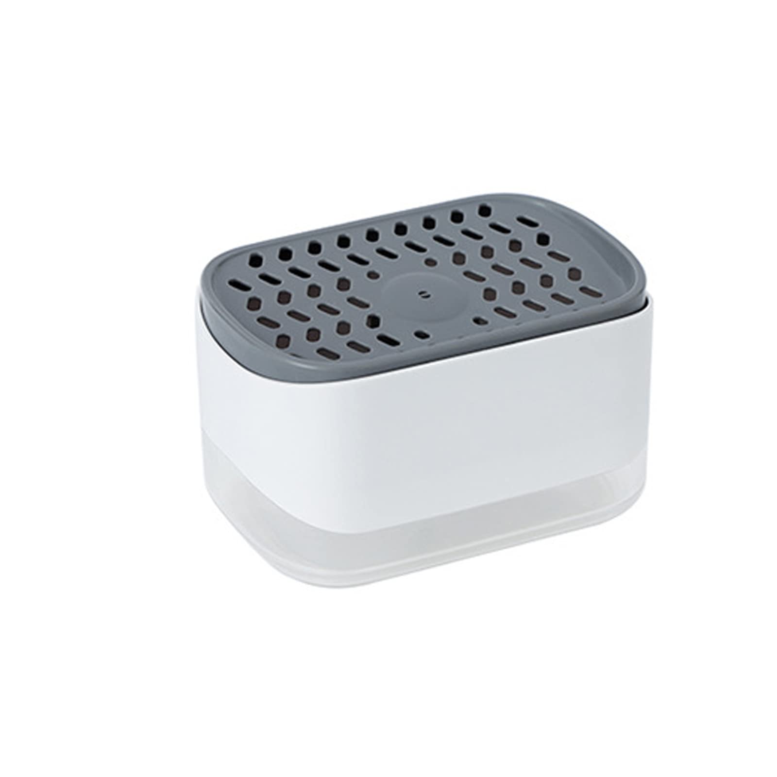 WANGCL Dish Soap Dispenser & Sponge Holder, 2-in-1 Kitchen Countertop Soap Pump Dispenser, Navy, 12.5 oz, BPA Free