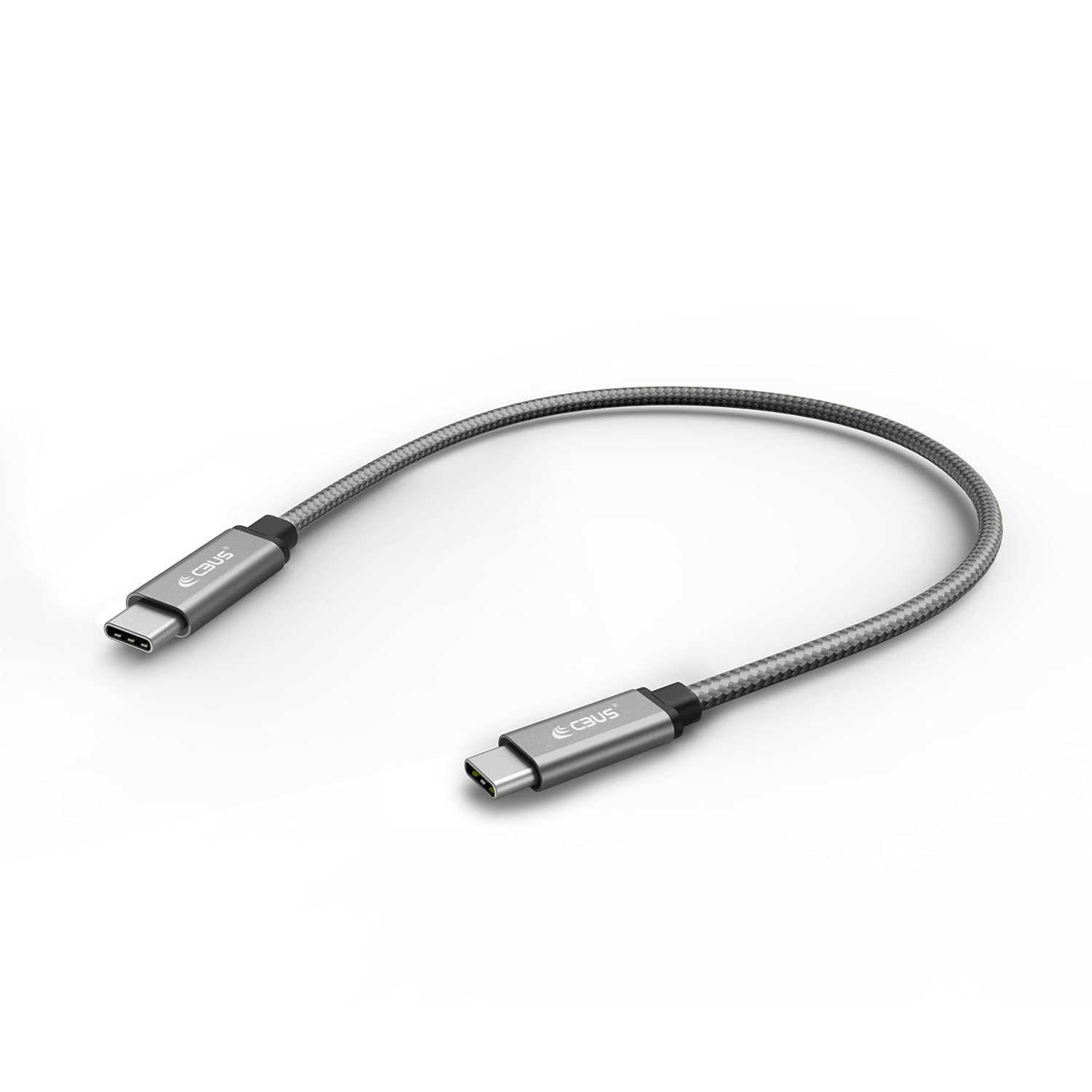 CBUS - Braided USB-C to C Fast Charging Heavy-Duty Cable for iPad Air (2020), iPad Pro (2018/2020/2021), Samsung Galaxy Tab S7, S7 FE, S7+, S6 Lite, and Active Pro. (25cm, Grey)