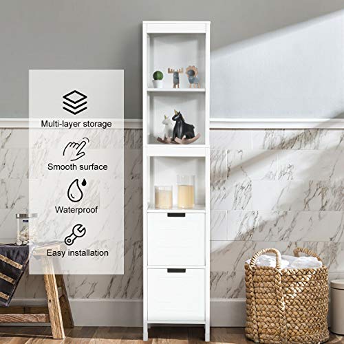 Tangkula Tall Bathroom Storage Multifunctional Bathroom Floor
