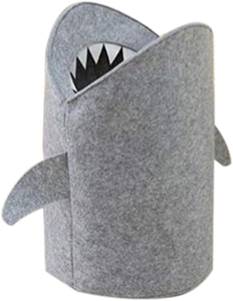 Amazon.de: Filz-Wäschekorb, faltbarer grauer Cartoon-Hai-Wäschekorb