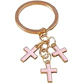 Kysin Chiys Cross Keychain for Women Car Keys Ring Accessories Clip Handbag Purse Cross Pendant Charms