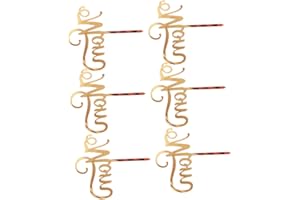 Zerodeko 6PCS Golden Mother's Day Cake Toppers Fun Mom Letters Acrylic Picks for Cupcake Decorations Creative