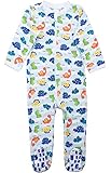 Baby Boys Footed Pajama - 100% Cotton Zip Front Dinosaurs Bodysuit 12 Months