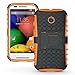 ElBolt Armor Grenade Kickstand Hard Gel Case with Ultra-Sensitive Stylus Pen and Screen Protector for Motorola E