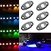 SUNPIE Red LED Rock Lights - 6 Pods IP67 Waterproof Underglow Wheel Well Fender Light for Off Road Trucks, Sedans, Car, ATV, UTV, SUV, Golf Cart, Motorcycles