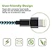 iPhone Cable,Aonsen 3Pack 10FT Charging Cord Nylon Braided - USB Lightning Cable Charger for iPhone 7,SE,5,5s,6,6s,6 Plus,iPad Air,Mini,iPod(Green & Black)