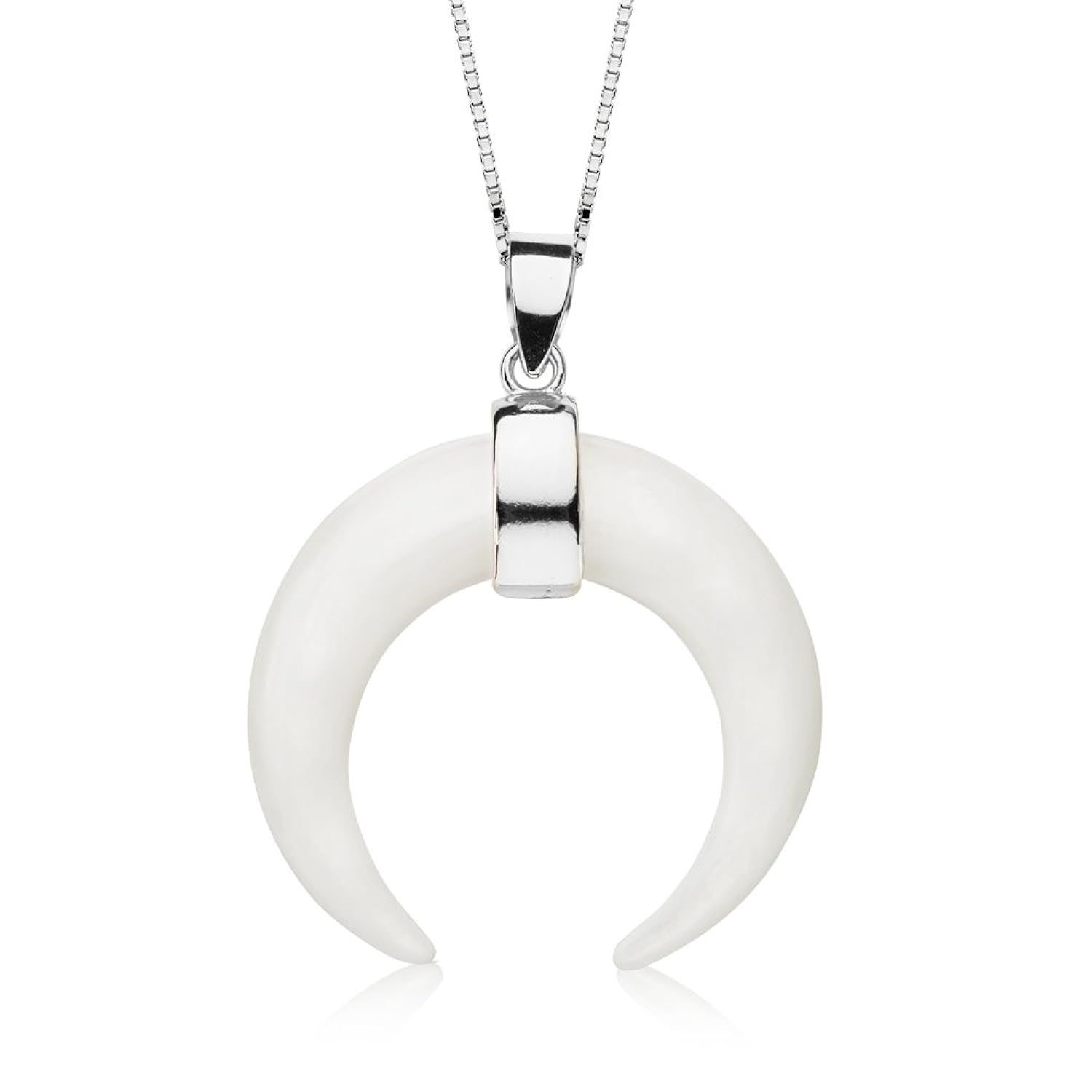 Iyé Biyé Jewels Collar mujer plata de ley cuerno nácar Cadena cm