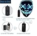 Aywewii Halloween Mask, LED Light Up Mask with LED Gloves for Festival Cosplay Halloween Costume (Style 1 Blue+ LED Gloves)