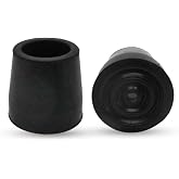 Gadgetime USA - Durable Cane Walker Tips - (Pack of 2) - 1" inch with Metal Insert for Enhanced Stability - Non-Slip, Shock-Absorbing Rubber Replacement for Safety &amp; Comfort.