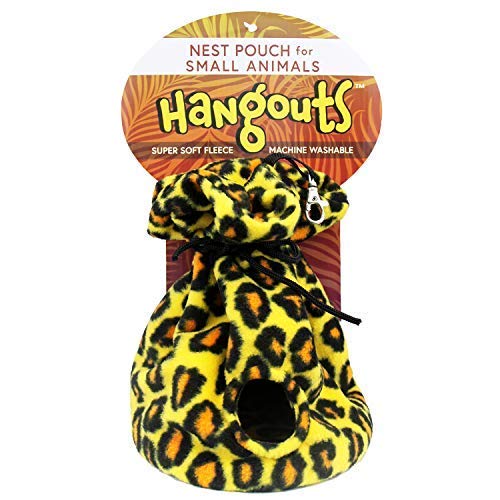 Sleep-E-Teepee (Leopard) - Hanging Fleece Cage Accessory Toy - Sugar Gliders, Marmosets, Rats, Hamsters, Flying Squirrels, Ferrets, Birds, Chinchillas, Parrots - Hammock, Tower, Bed, Nest Pouch