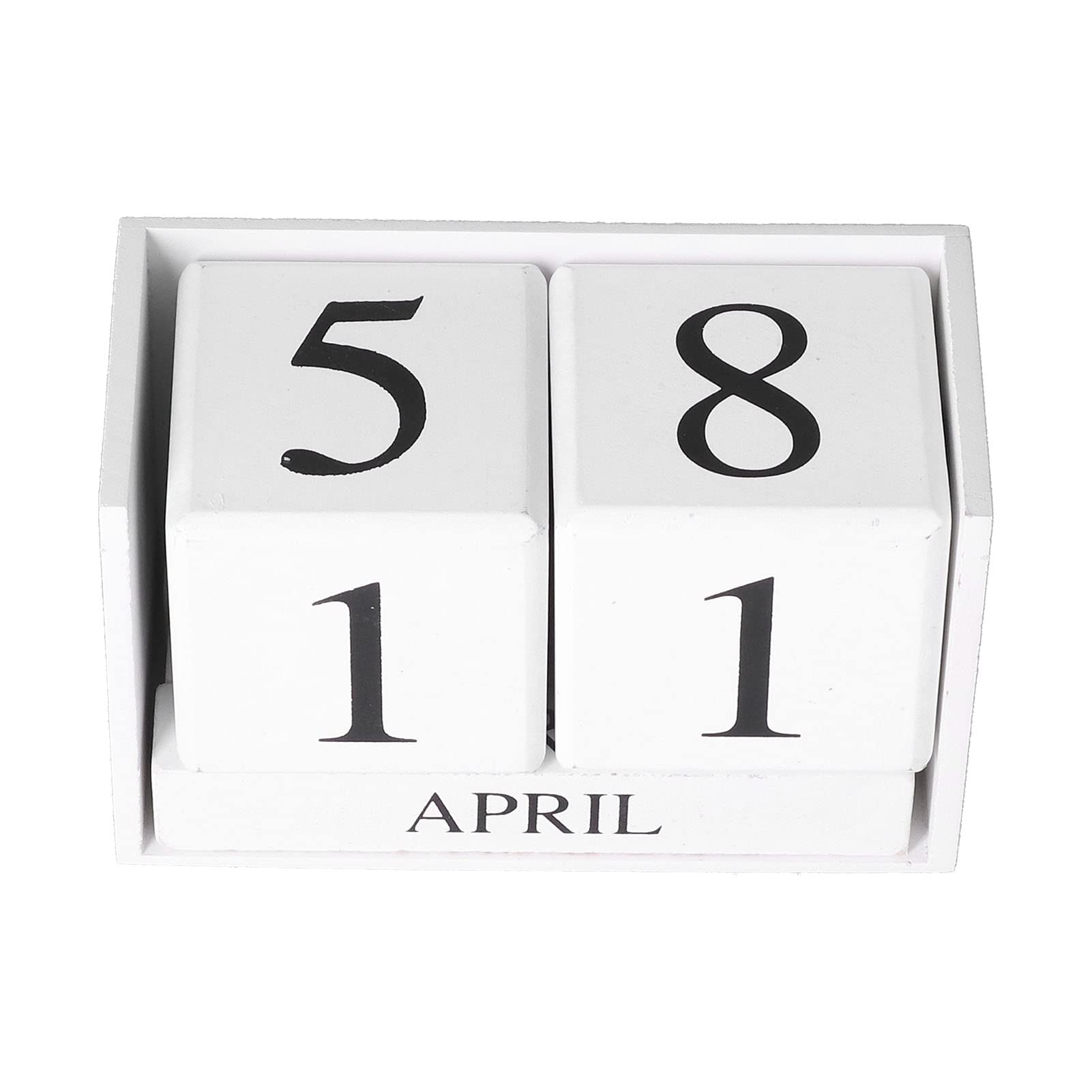 Ranvo Wooden Desk Calendar, Elegant Practical Wooden Perpetual Calendar Environmentally Friendly for Office Home