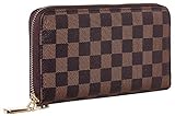 Rita Messi Women's Checkered Zip Around Wallet and Phone Clutch RFID Blocking Card Holder Organizer (Victoria)