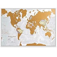 Maps International Scratch The World Travel Map - Scratch Off World Map Poster - Most Detailed Cartography - X-Large 33 x 23 - Featuring Country Boundaries and State Names