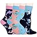 SOCKFUN Funny Girls Socks Narwhal Socks Girls Cute Kids Whale Socks, 4 Pack Narwhal Gifts For Girls