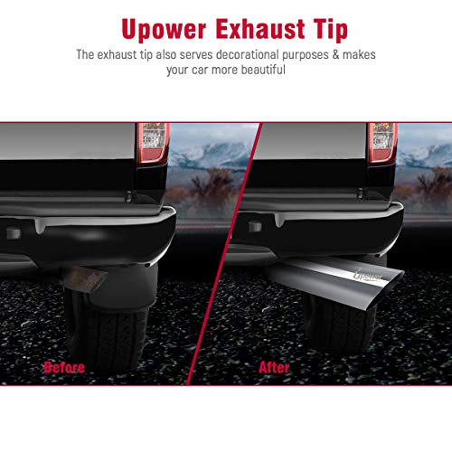 Upower 2.5" to 4" Exhaust Tips 18" Long Stainless Steel Weld-On Tailpipe