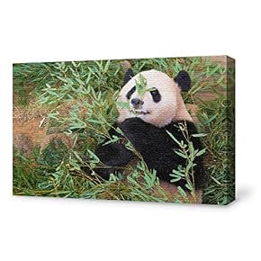 Canvas Wall Art for Living Room,Bedroom Home Artwork Paintings Cute Panda Ready to Hang - 12x18 inches