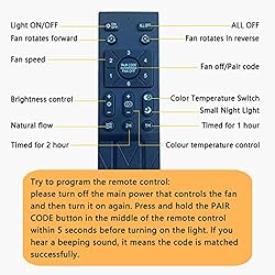 PSHRFANST 19.7" Ceiling Fan with Lights, Dimmable