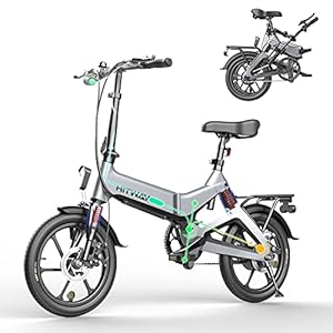 HITWAY Elektrische fiets lichtgewicht 250 W elektrische opvouwbare pedaalhulp e-bike met 7,5 Ah accu, 16 inch, voor…