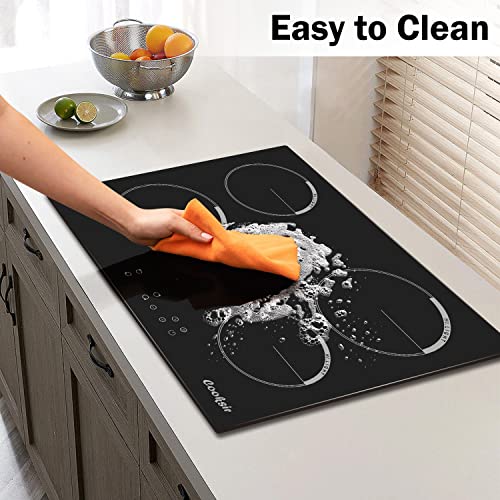 Electric Cooktop 24 Inch, Cooksir Dropin Electric Stove Top With 4 Burners 220240V, Sensor