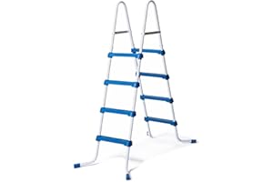 Funsicle 52 Inch SureStep 3 Stair Lightweight Steel Outdoor Above Ground Swimming Pool Ladder with Non Slip Feet for Outdoor Use, Blue/White