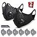 Baban Dust Breathing Mask, Activated Carbon Dustproof Mask, 2 Breathing Mask with 6 Extra Carbon N99 Filters for Pollen Allergy Woodworking Mowing Running Cycling Outdoor Activities(Black and Gray)