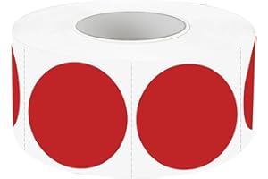 YEGAWEN Removable Labels, 1 Inch Colored Dot Stickers, Waterproof Circle Color Tags, Writable Garage Sale Price Tags, Laser and Inkjet Printable (500Pcs, Red)