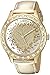 GUESS Women's U0909L2 Trendy Gold-Tone Watch with  Gold Dial  and Genuine Leather Band
