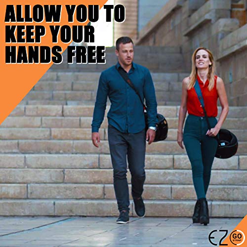 Motorcycle Helmet Carrier Strap - Hands-Free, Motorbike Accessory. Convenient, Lightweight and Comfortable Alternative to Helmet Bag or Backpack. A Perfect Biker Gift For Men and Women. Tricolor EZ-GO - Thumbnail 2