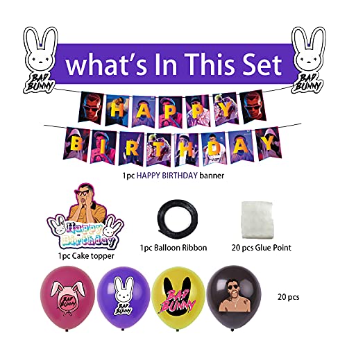 Heidaman Bad Bunny Birthday Decorations Bad Bunny Birthay Party