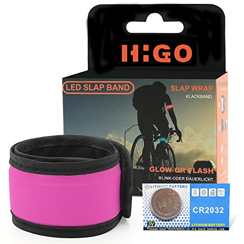Higo LED Armband -Glowing Led Slap Bracelet, Christmas Gift Light Up Wristbands for Running, Jogging, Cycling (Pink) - Thumbnail 2