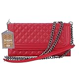 Bosam Flip Iphone case leather wallet bag purse with long Chain card holders Only for iphone 6 6s Plus (Iphone 6 plus Red)