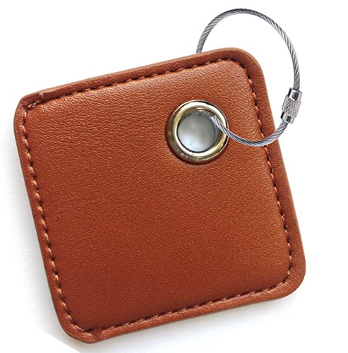 fashion key chain cover accessories for tile skin phone finder key finder item finder (only case, NO tracker included). brown.