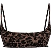 SweatyRocks Women's Y2k Cheetah Print Crop Top Cut Out Backless Going Out Tops