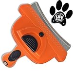 GoPets Deshedding Tool with Self Cleaning Curved Comb, Sturdy and Ergonomic Handle, 4-Inch Blade