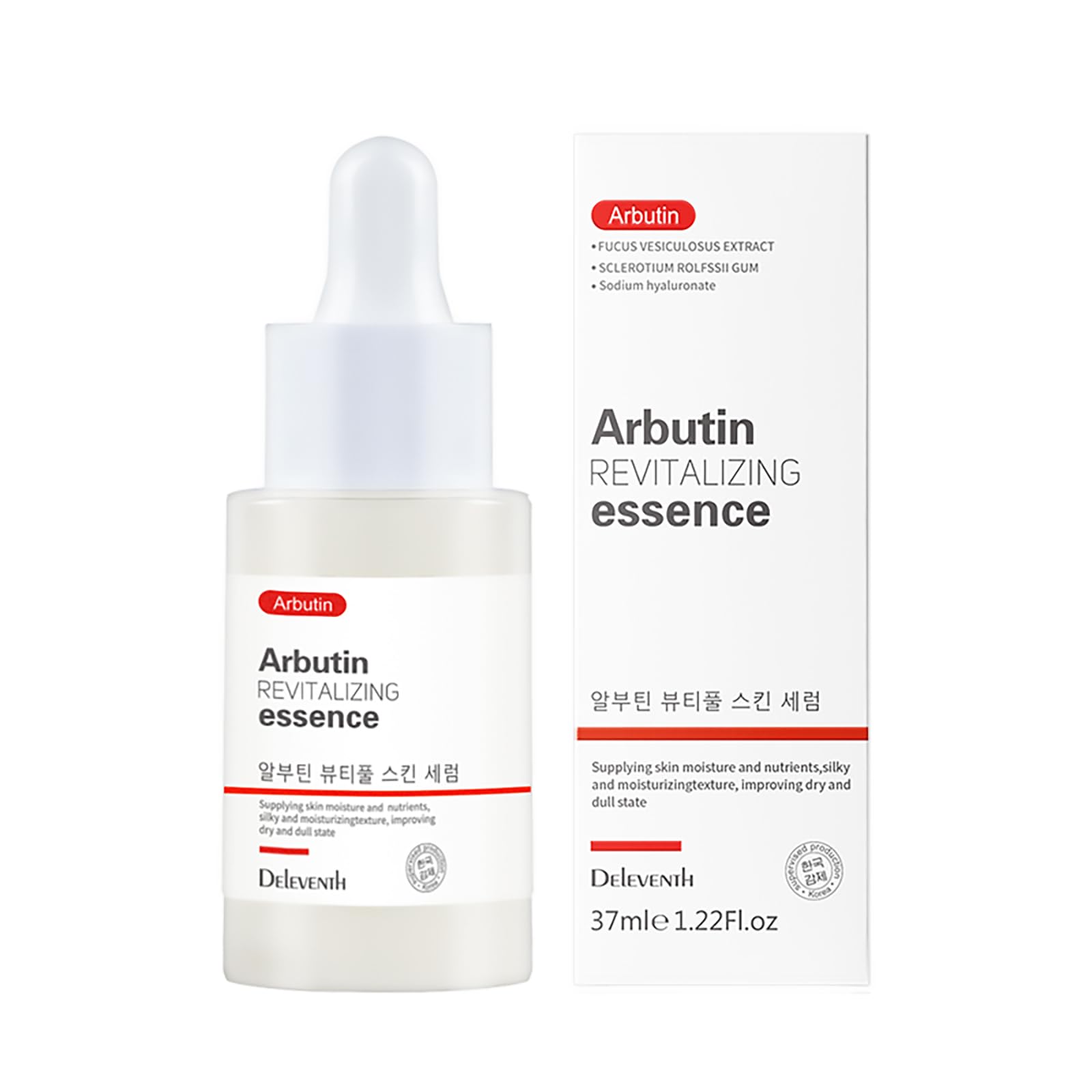 DEleventh Korean Brand α-Arbutin Revitalizing Face Serum 37ml / with Vitamin E, Anti-oxidation, Brightens and Evens Skin Tone, Reduces Dark Spots, Deeply Hydrates and Nourishes