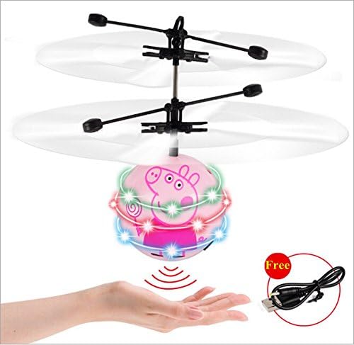 XHBoutique Funny RC Control and Hand Sensor Flying Ball RC Helicopter Flying Toy with LED Lights for Kids