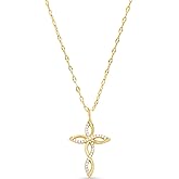 Milla 14K Gold Plated Cross Necklace for Women, Silver Cross Necklaces for Women, 18 inches Chain with Cross Pendant
