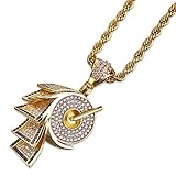 JINAO New Design 18k Gold Plated ICED OUT Toilet Roll Dollar Sign Pendant Necklace