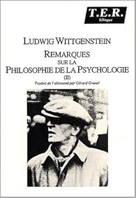 Book's Cover ofRemarques sur la philosophie de la psychologie. : Tome 2