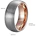 MNH Tungsten Wedding Band-Mens Tungsten Ring-Rose Gold Plated Inner Ring- 14mm Brushed Surface