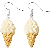 Lovely Resin Ice Cream Dangle Earrings - Funny Imitation Food Drop Earrings for Women, Summer Sweet Style Jewelry