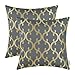 Pack of 2 CaliTime Throw Pillow Covers Cases for Couch Sofa Home Decor, Modern Quatrefoil Geometric Accent, 18 X 18 Inches, Grey