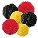 Yellow Black Red Birthday Decorations/ Tissue Paper Pom Pom Tassel Garland Baby Shower