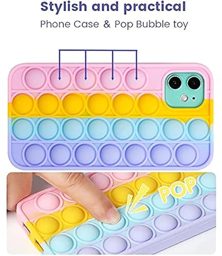 aupartuds Pop It Phone Case for iPhone 11,Stress Reliever Push Pop