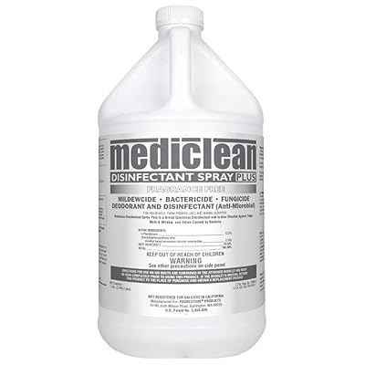 ProRestore Mediclean Disinfectant Spray Plus Fragrance Free, Professional Broad Spectrum Disinfectant for Mold, Mildew, Kills Organisms That Cause Odor, 1-Gal